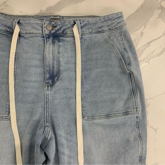 Judy Blue Jogger Jeans Light Wash Denim Sz 15 Drawstring High Waist  JB88691 - Picture 8 of 12